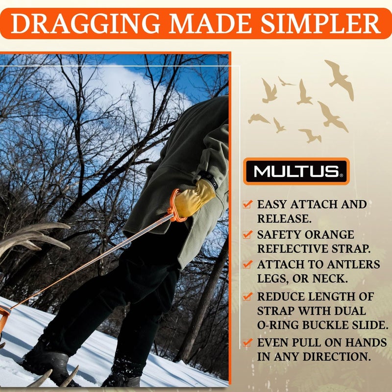 MULTUS Deer Drag Rope & Strap - Heavy Duty Deer Puller for Hunting - Unique Gifts for Hunters, Dad, Men Who Have Everything - Hunting Essentials & Accessories - Image 3